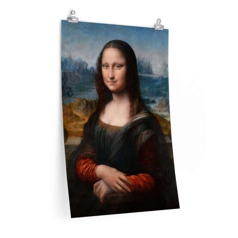 Gallery print of a recolored version of "Mona Lisa" by Leonardo da Vinci (1503)
