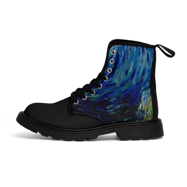 Vincent van Gogh "The Starry Night" Men's Marten Boots - Image 2