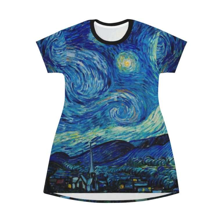 Vincent van Gogh "The Starry Night" T-Shirt Dress - Image 2