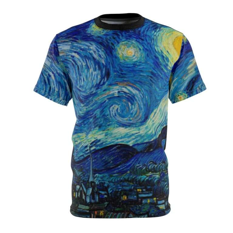 Vincent van Gogh "The Starry Night" Unisex Novelty T-Shirt - Image 2