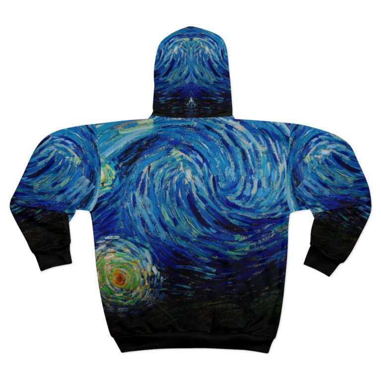 Vincent van Gogh "The Starry Night" Unisex Zip Hoodie - Image 2