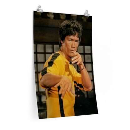 Poster print of Bruce Lee in the yellow jump suit