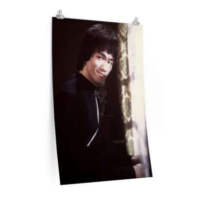 Poster print of Bruce Lee smirking by the window