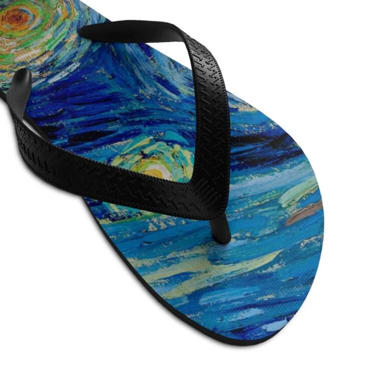 Vincent van Gogh "The Starry Night" Unisex Flip-Flops - Image 3