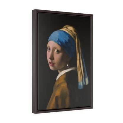 Framed canvas print of the "Girl with a Pearl Earring" by Johannes Vermeer (1665)