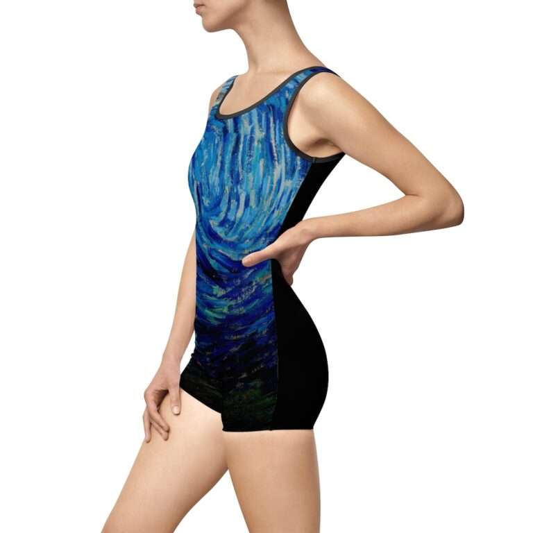 Vincent van Gogh "The Starry Night" Vintage Retro Swimsuit - Image 3