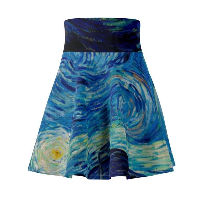 Vincent van Gogh "The Starry Night" Short Skater Skirt - Image 3