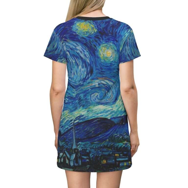 Vincent van Gogh "The Starry Night" T-Shirt Dress - Image 3