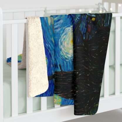 Fleece blanket featuring "The Starry Night" by Vincent van Gogh