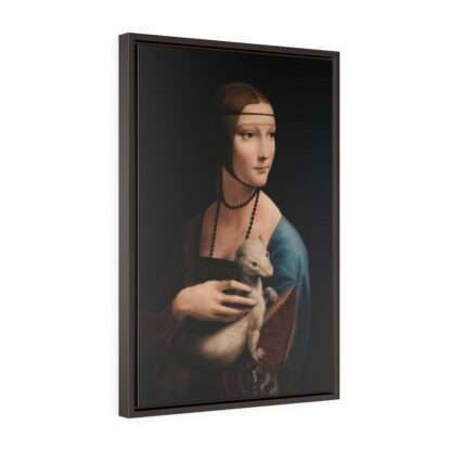 Framed canvas print of the "Lady with and Ermine" by Leonardo da Vinci (1491)