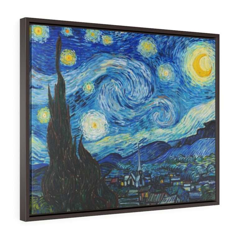 Framed canvas print of the "The Starry Night" by Vincent van Gogh (1889)