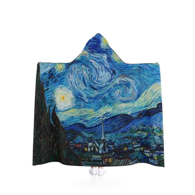 Hooded blanket featuring "The Starry Night" by Vincent van Gogh