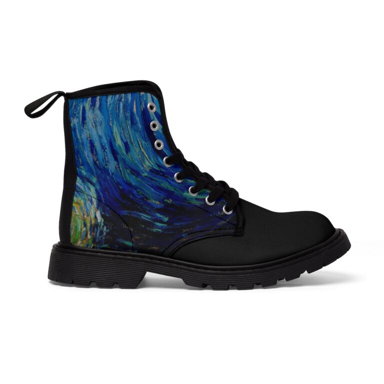 Vincent van Gogh "The Starry Night" Men's Marten Boots - Image 4