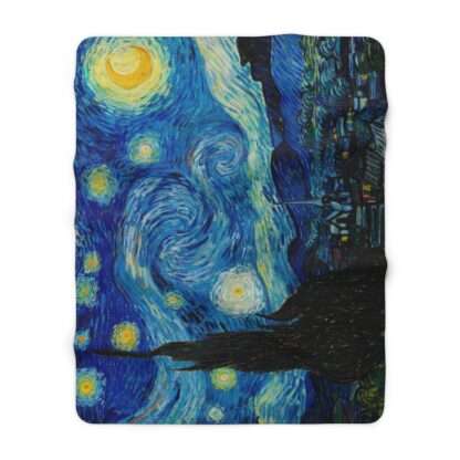 Fleece blanket featuring "The Starry Night" by Vincent van Gogh