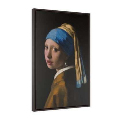 Framed canvas print of the "Girl with a Pearl Earring" by Johannes Vermeer (1665)