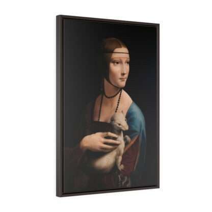 Framed canvas print of the "Lady with and Ermine" by Leonardo da Vinci (1491)