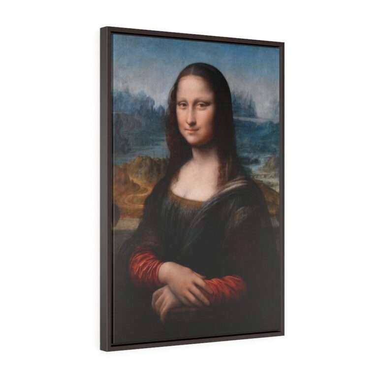 Framed canvas print of a recolored version of "Mona Lisa" by Leonardo da Vinci (1503)