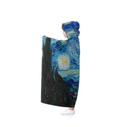 Hooded blanket featuring "The Starry Night" by Vincent van Gogh