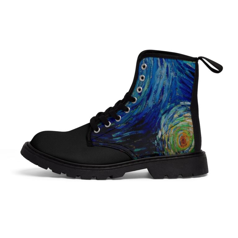 Vincent van Gogh "The Starry Night" Men's Marten Boots - Image 5
