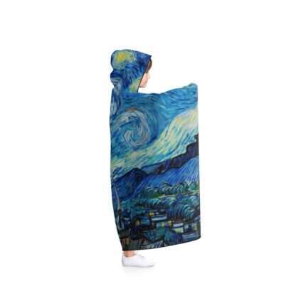 Hooded blanket featuring "The Starry Night" by Vincent van Gogh