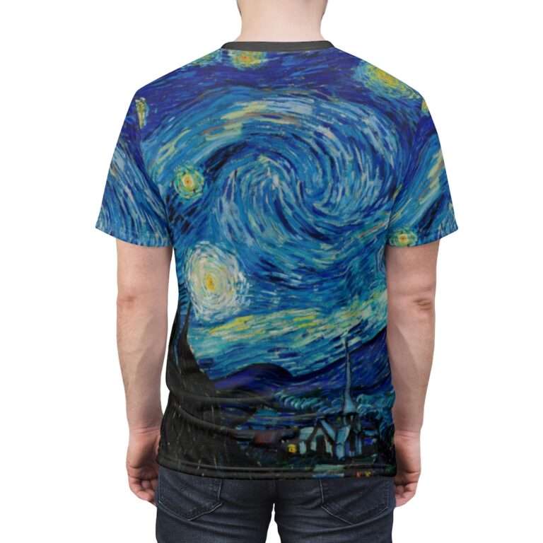 Vincent van Gogh "The Starry Night" Unisex Novelty T-Shirt - Image 6