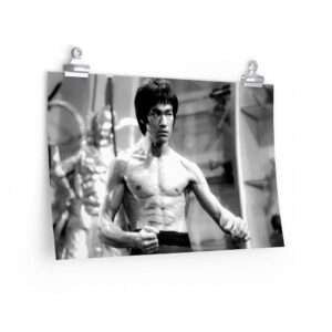 Poster print of Bruce Lee in a fight scene
