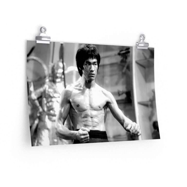 Poster print of Bruce Lee in a fight scene