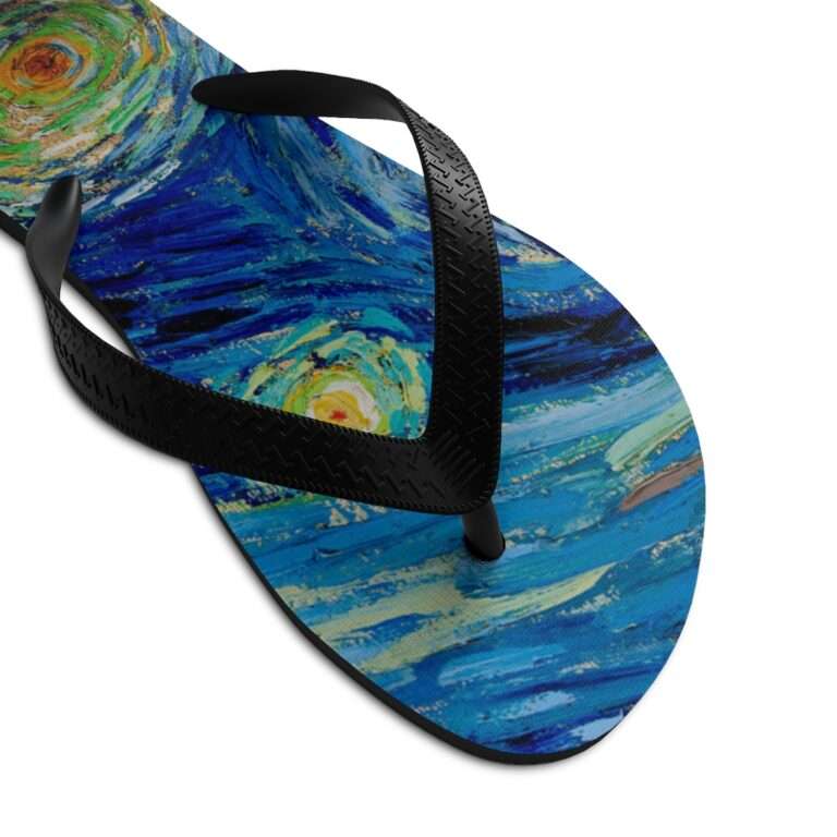 Vincent van Gogh "The Starry Night" Unisex Flip-Flops - Image 7