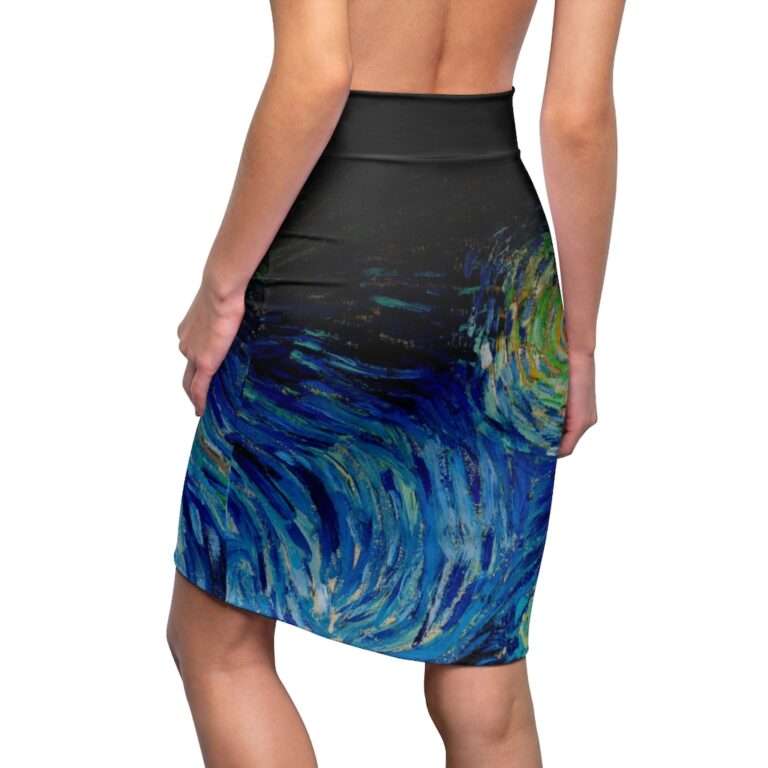 Vincent van Gogh "The Starry Night" Women's Pencil Skirt - Image 7