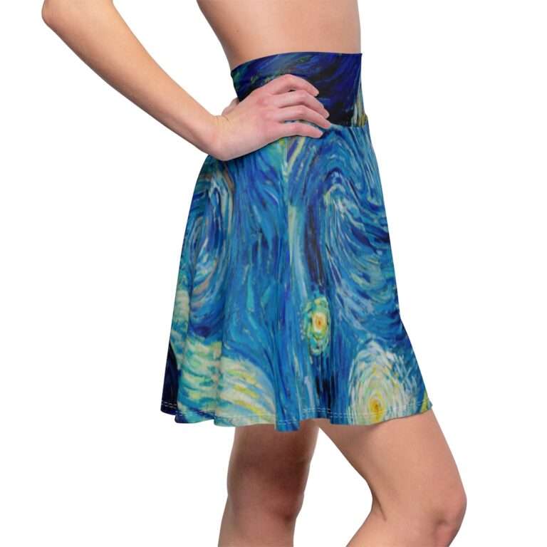 Vincent van Gogh "The Starry Night" Short Skater Skirt - Image 7