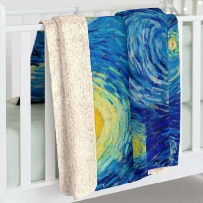 Fleece blanket featuring "The Starry Night" by Vincent van Gogh