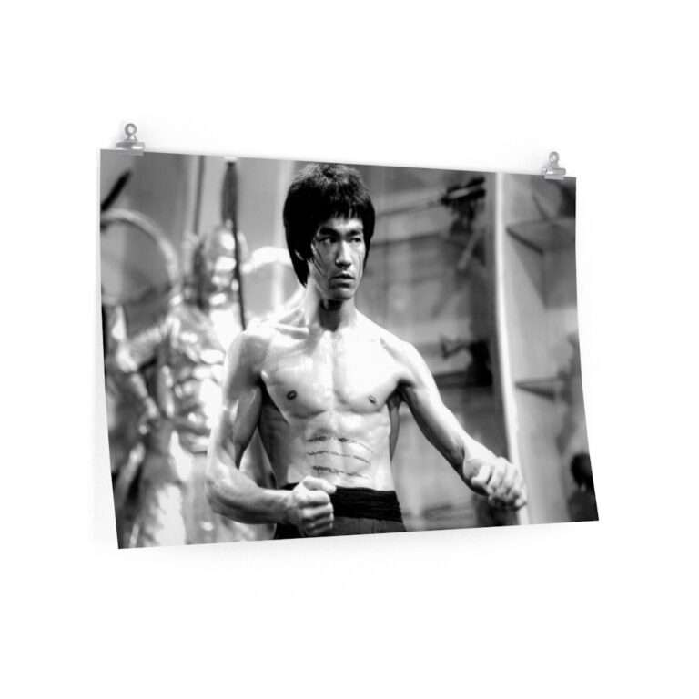 Poster print of Bruce Lee in a fight scene