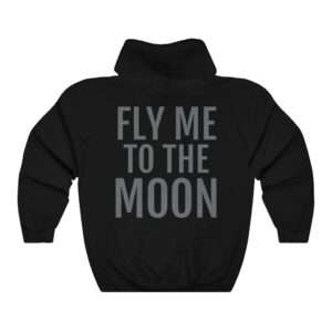 "Fly Me to the Moon" black hoodie for NASA Artemis