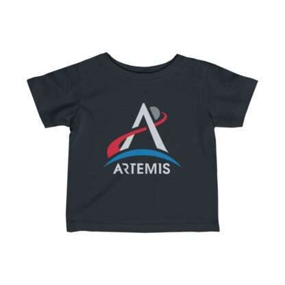 Black NASA Artemis unisex infant t-shirt