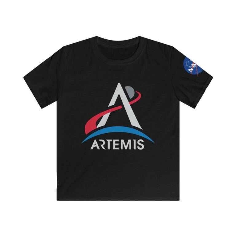 Black NASA Artemis kids t-shirt