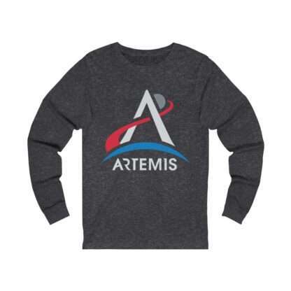 Dark-heather NASA Artemis unisex long-sleeve t-shirt