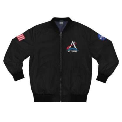 "Fly Me to the Moon" black bomber jacket for NASA Artemis