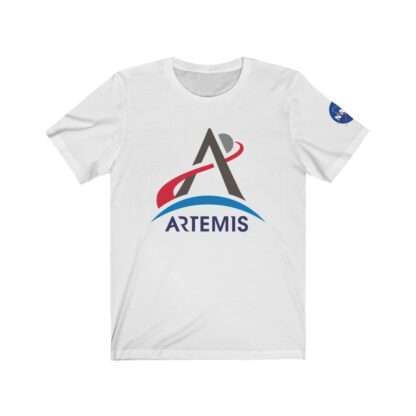 White NASA t-shirt for Artemis - front