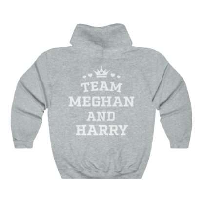 Heather unisex hoodie of "Team Meghan and Harry" for Meghan Markle