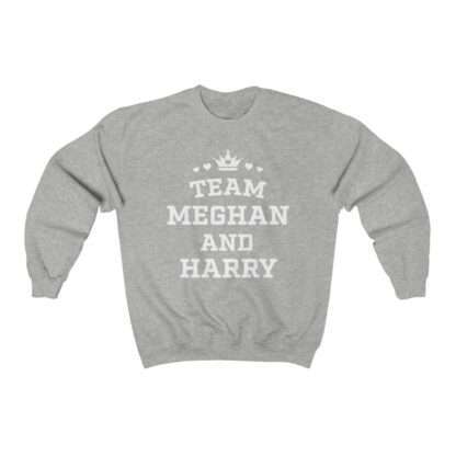 Heather unisex sweatshirt of "Team Meghan and Harry" for Meghan Markle