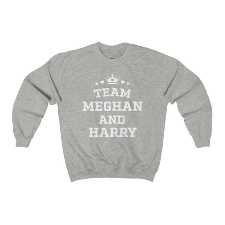 Heather unisex sweatshirt of "Team Meghan and Harry" for Meghan Markle