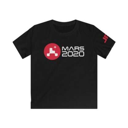 Black NASA unisex kids t-shirt for Mars 2020 Perseverance