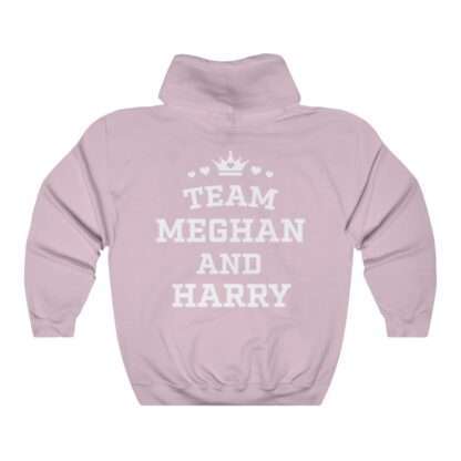 Pink unisex hoodie of "Team Meghan and Harry" for Meghan Markle