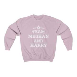 Pink unisex sweatshirt of "Team Meghan and Harry" for Meghan Markle