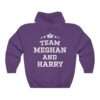 Purple unisex hoodie of "Team Meghan and Harry" for Meghan Markle