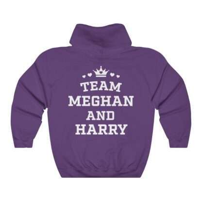 Purple unisex hoodie of "Team Meghan and Harry" for Meghan Markle