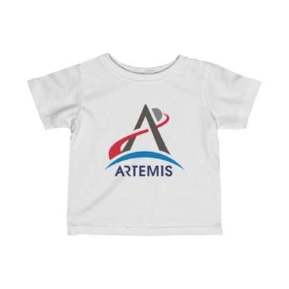 White NASA Artemis unisex infant t-shirt