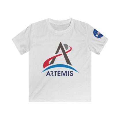 White NASA Artemis kids t-shirt