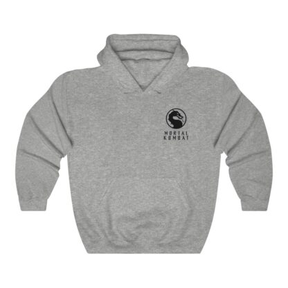 Front of Heather-Grey 2021 Mortal Kombat Unisex Hoodie