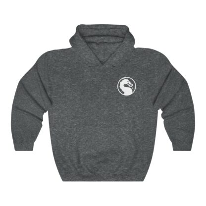 Front of Dark-Heather 2021 Mortal Kombat Unisex Hoodie